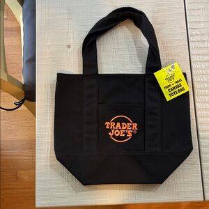 Trader Joe's Black Mini Canvas Tote Bag